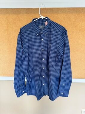 Vineyard Vines Navy Check Button-Up Performance Shirt